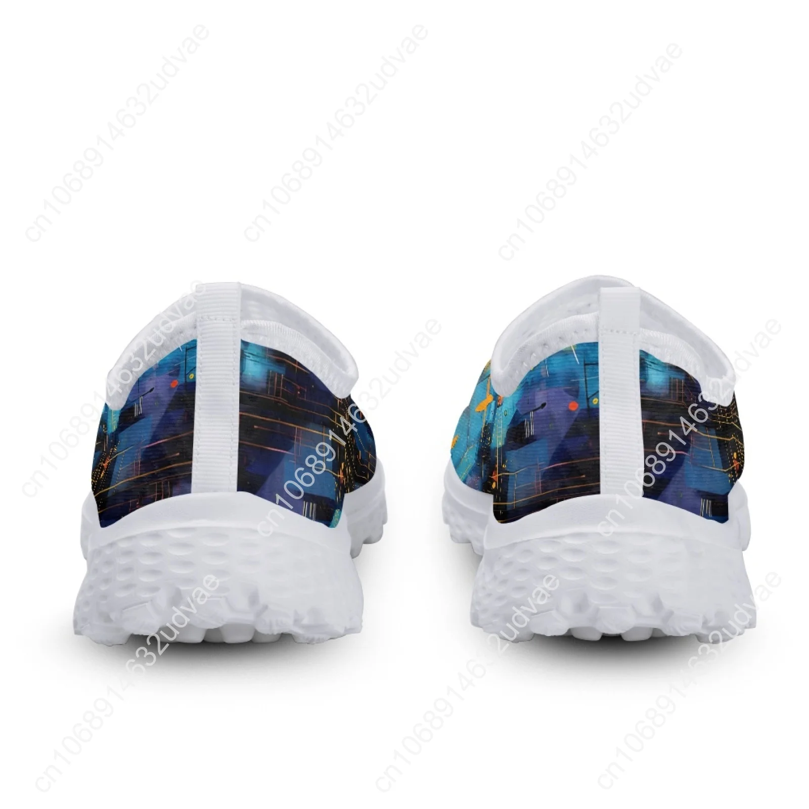 Slip On Shoes For Women Hand Painted Black Cat Designer Summer Mesh Shoes Lightweight Home Loafers Cartoon Cat Shoes
