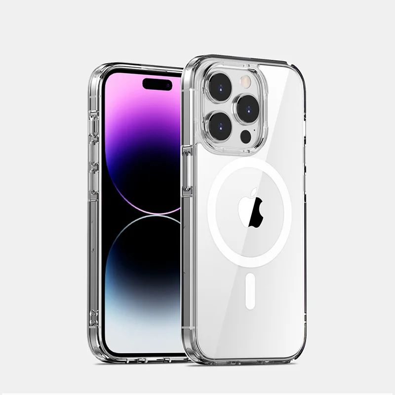 강력한 자기 Magsafe 하이브리드 하드 커버 케이스 iPhone 16 15 14 13 12 11 Pro XS Max X XR SE 2022 2020 8 Plus Clear Soft Shell