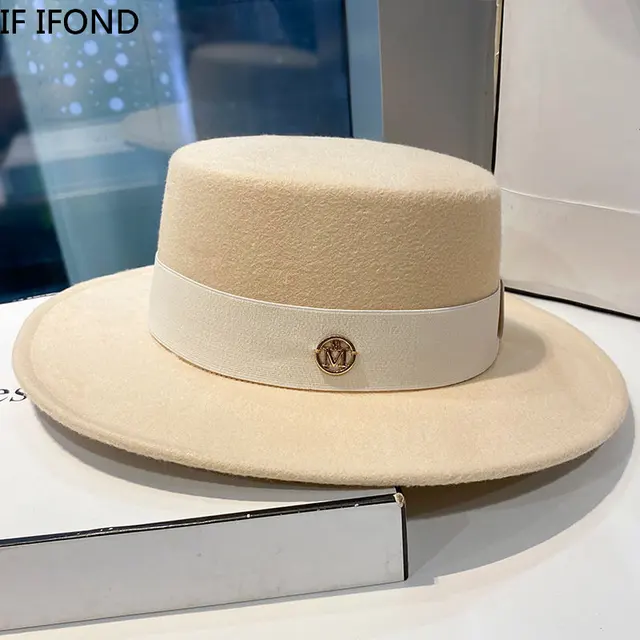 Fedora Hats for Women Flat Top Fashion Elegant Bowler Dress Caps Panama Church Wedding Ribbon Band Hat Men Felt Jazz Hat 2