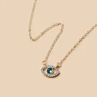 Collier porte-bonheur turc Double couche avec pendentif mauvais yeux pour femmes, Micro pavé de strass, chaînes de clavicule, bijoux cadeau 5