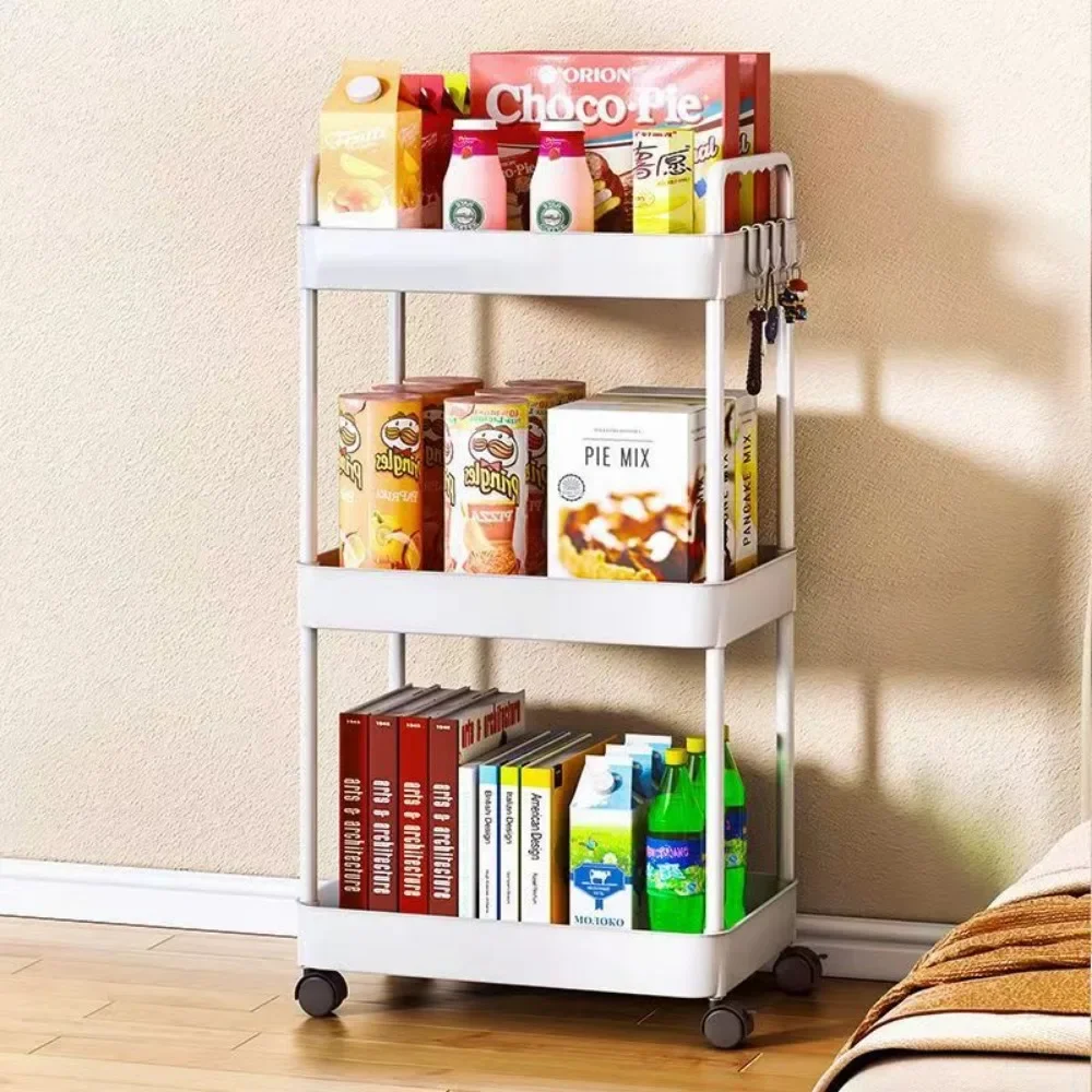 Storage rack Household Multi-layer Small Cart Storage Rack Floor To Floor Kitchen Bedroom Bathroom Storage Rack Storage Rack With Wheels