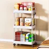 Mobile Storage Rack Trolley Kitchen Organizers And Storage Rack Household Bathroom Cart Multifunctional Multi Storey Bookshelf 5