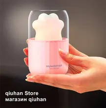 

Free Shipping Portable Mini USB Humidifier Cute Cat Silent Car Air Purifier With LED Night Light Bedroom Office Ultrasonic