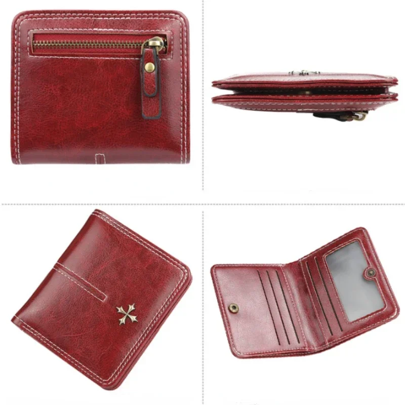 2024 Fashion Slim Women Wallets Mini Card Holder PU Leather Short Desigh High Quality Female Purse Coin Holder Women Wallets 5