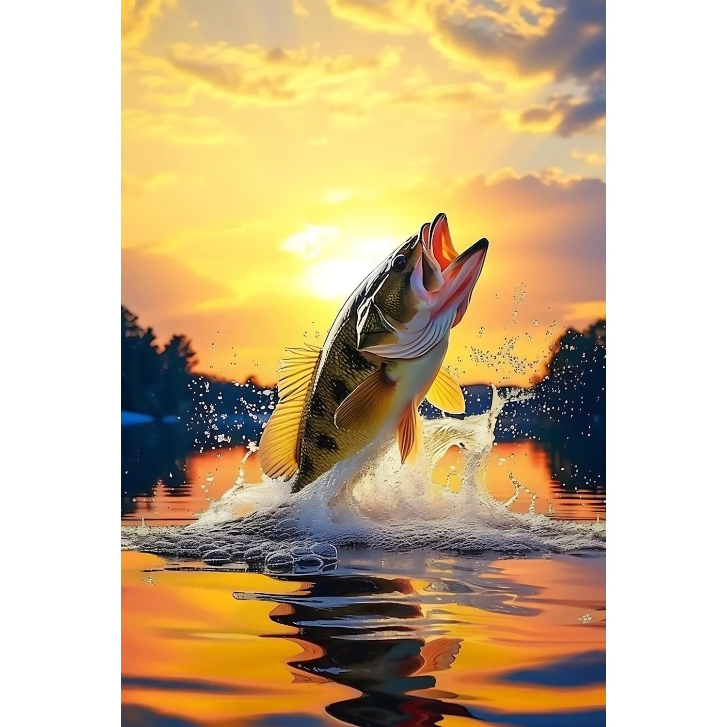 Full Square/Round 5D DIY Diamond Painting Big Carp Fishing Art Embroidery Cross Stitch Home Decor Rhinestone Mosaic Fish