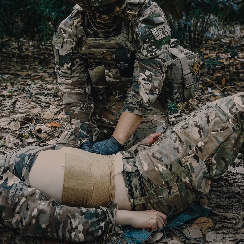 Bandaż wojskowy opatrunek opatrunkowy z nosorożcem ratunkowym, który obejmuje szeroki zakres obrażeń, IFAK opatrunek na rany taktyczny