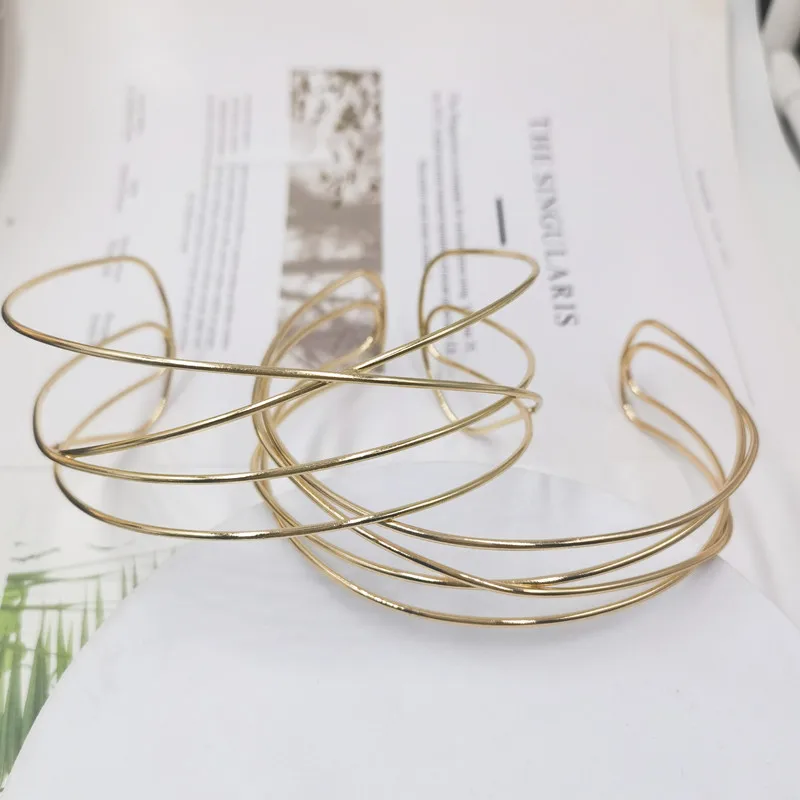 Punk Alloy Torques Choker Necklaces For Women 3 Style