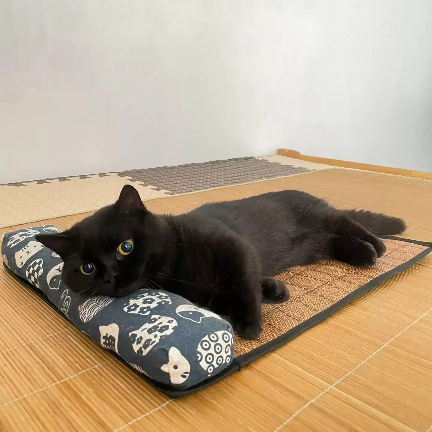 Cat Natural Cooling Mat Summer Pet Self Cooling Pad Cat Bed Mat For Dogs Indoor Rattan Weave Mat Sleeping Cat Bed_voghion.com