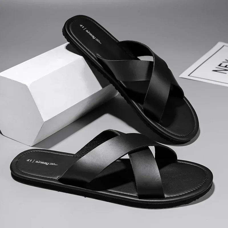 New Slippers Men's Summer Casual Shoes for Men Outdoor Comfortable Soft Sole Slides Beach Sandals Size 39-46 Dropshipping 5