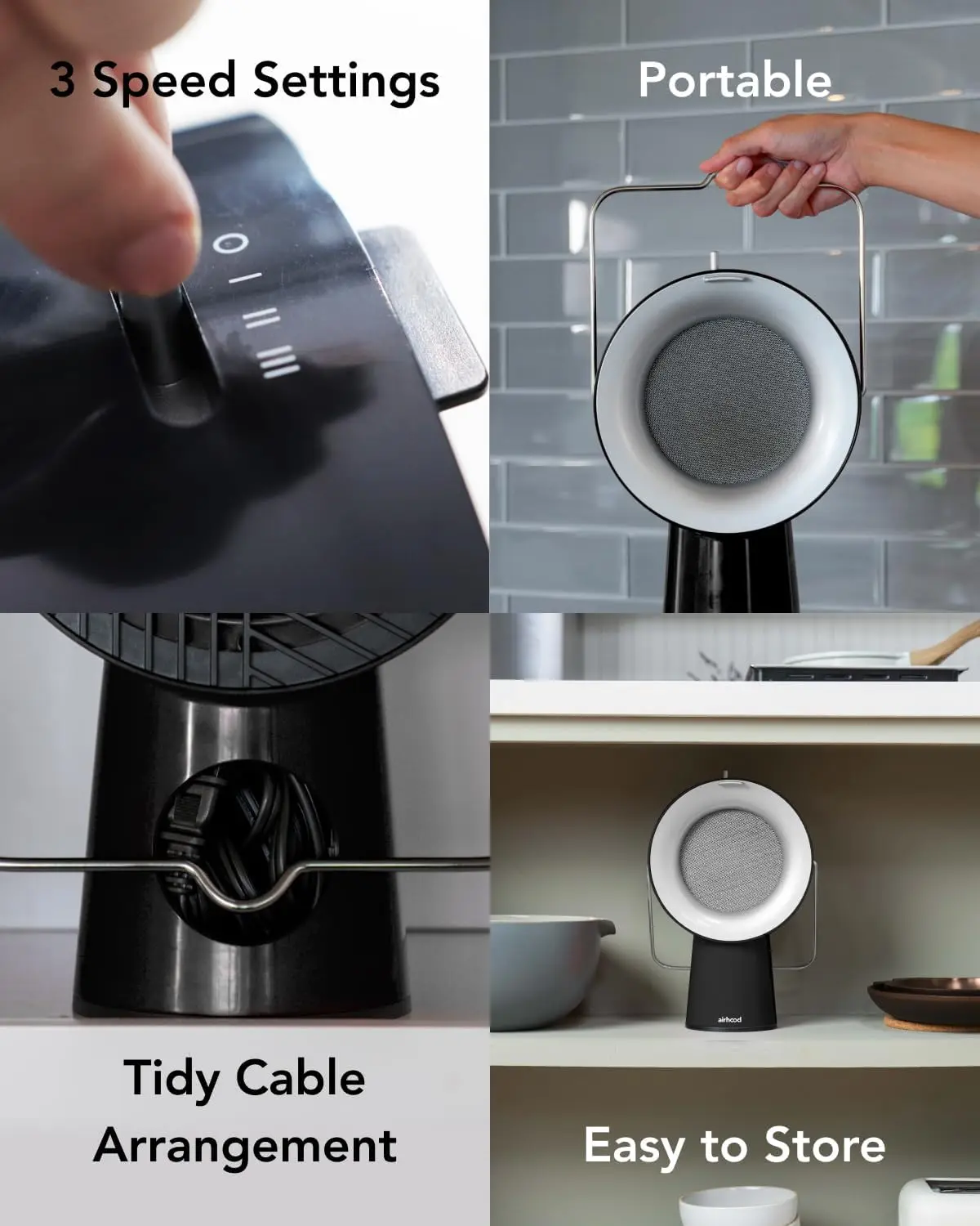 Portable Kitchen Exhaust Fan with 5 Activated Charcoal Air Filter & Stainless-steel Oil Filter  Easy to 3