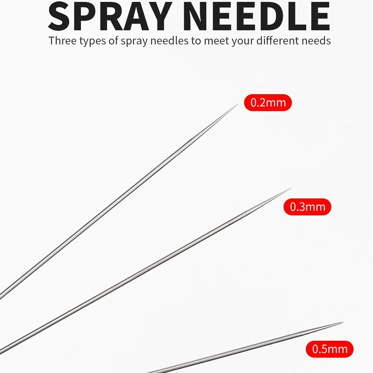 에어브러시 노즐 니들 에어브러시 스프레이 건, 모델 스프레이 페인트 유지 보수, 0.2, 0.3, 0.5mm, 3 개 세트