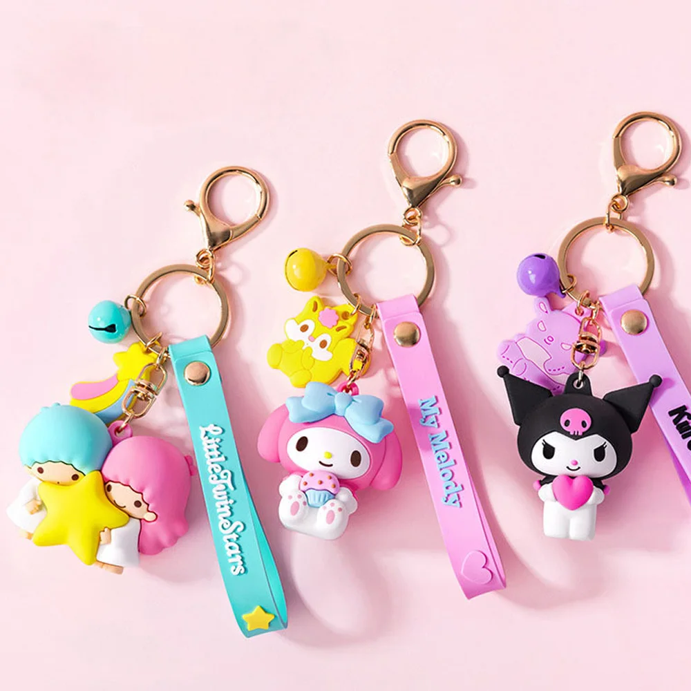 

PVC Sanrio Keychain Kuromi Keyring Doll Cartoon Cinnamoroll Car Key Chain My Melody Backpack Pendant Anime Accessories Toy Gift