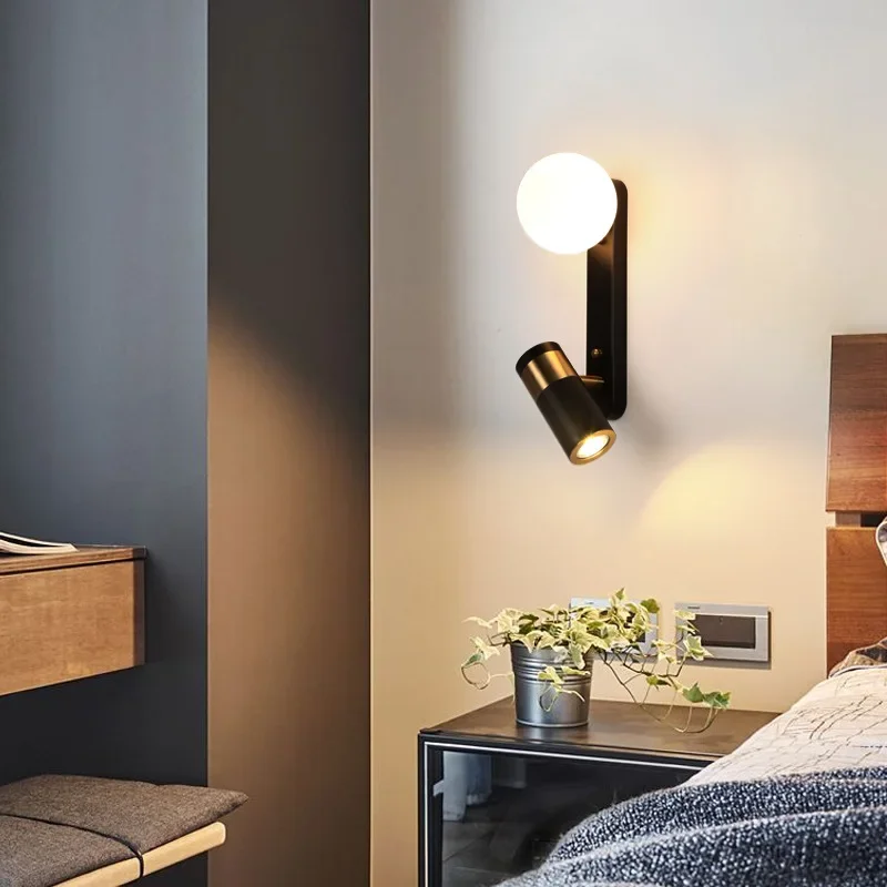

Nordic Modern Minimalist Bedside Bedroom Wall Lamp Aisle Living Room Hotel Balcony Creative mModern Reading Rotating Wall Lamp