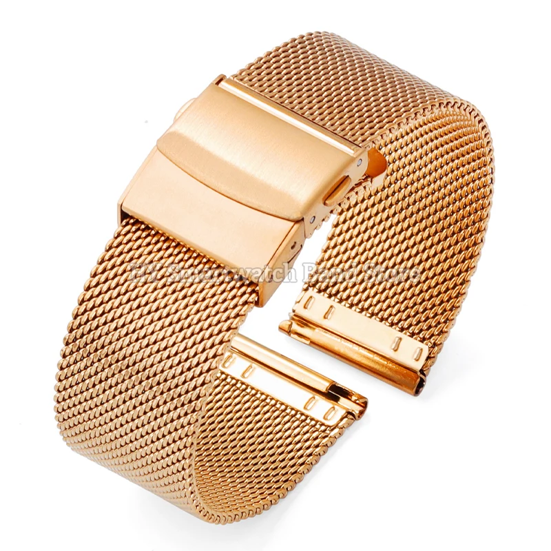 Sleek Stainless Steel Milanese Mesh Watch Strap - Adjustable Sizes