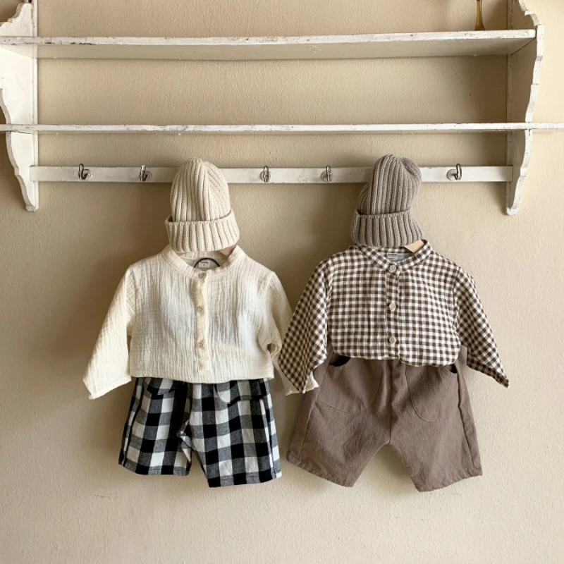 Spring Fashion Baby Boy Shirts Nweborn Infant Long Sleeve Cotton White Shirt Casual Kids Tops