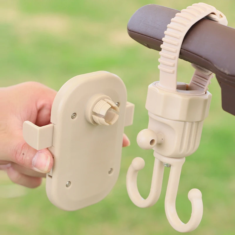 2-in-1 Universal Stroller Hooks Holder with Phone Holder Phone Holder for Wheelchair Stroller Accessories Adjustable Pram Hook