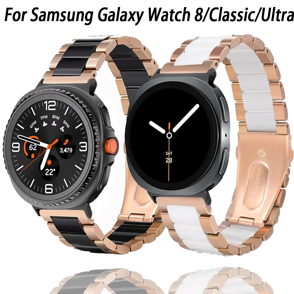 Premium Metal and Ceramic Watch Strap - High-End Wristband