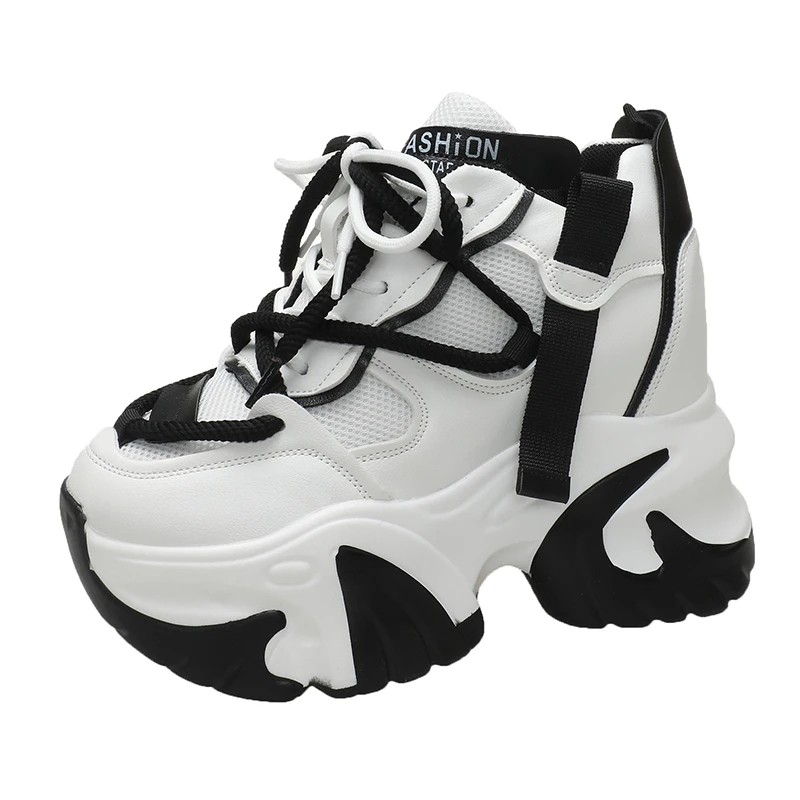 

Женские массивные кроссовки, Весенняя дышащая сетчатая повседневная обувь на танкетке 10 см, обувь на платформе, женская спортивная обувь для папы, 2024