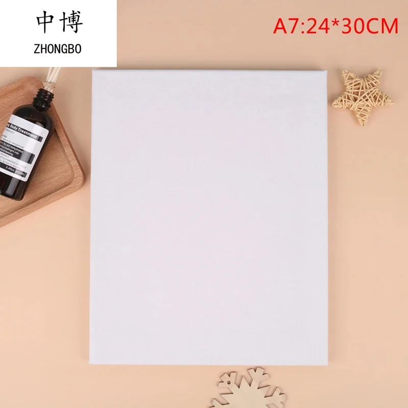 White Blank Square Artist Canvas For Acrylic, Watercolor, Oil Paint With Wood Frame As Primer 6