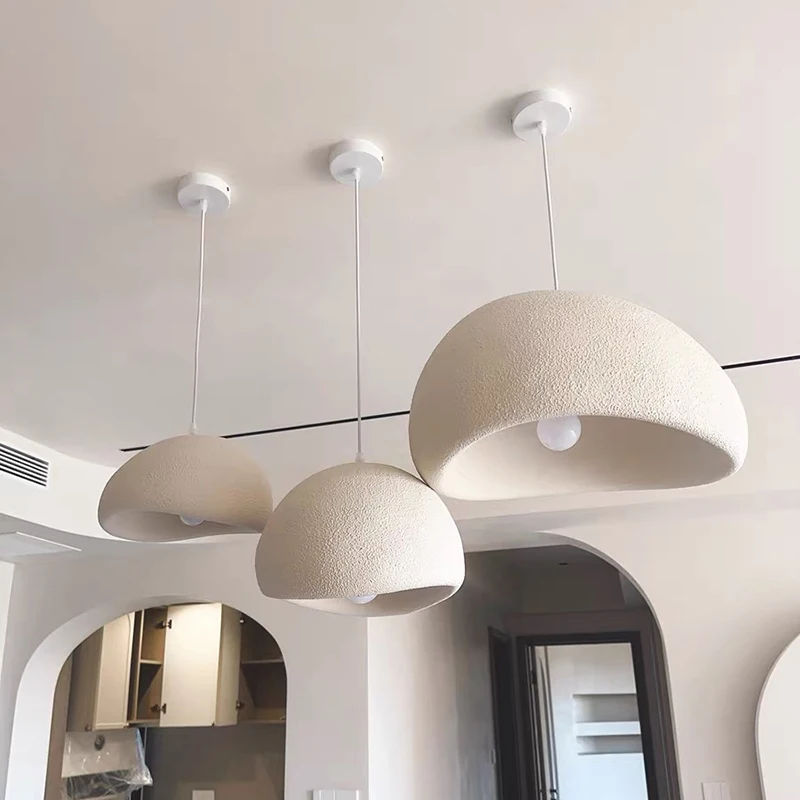 Nordic Wabi Sabi E27 Pendant Lights Dining Room Bedroom Chandelier Lustre Bar Suspend Lamp Home Decor Loft Hanging Light Fixture 4