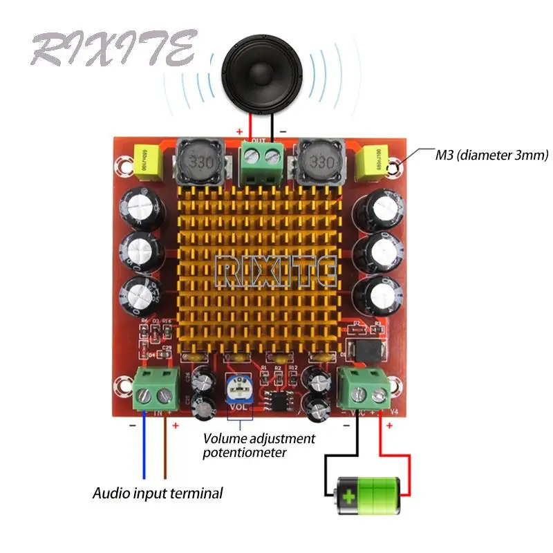 audio amplifier board Digital Amplifier Board TPA3116DA TPA3116 150W D2 Mono Channel Digital Power Audio Amplifier Board XH-M544 DC 12V 24V