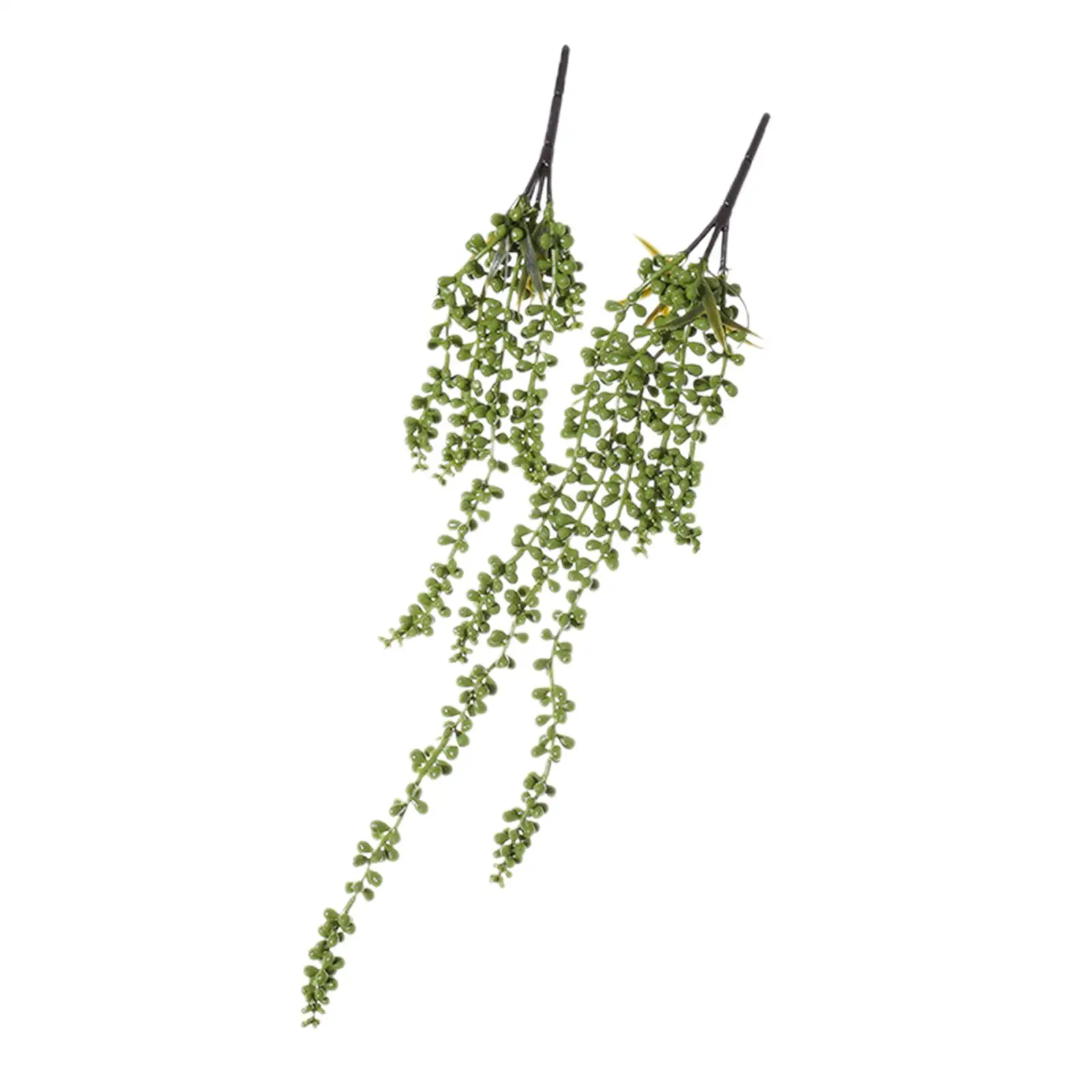 2Pcs Artificial Succulents Hanging Plants Lifelike Decoration Aesthetic Fake String of Pearls for Bedroom Indoor Garden Office