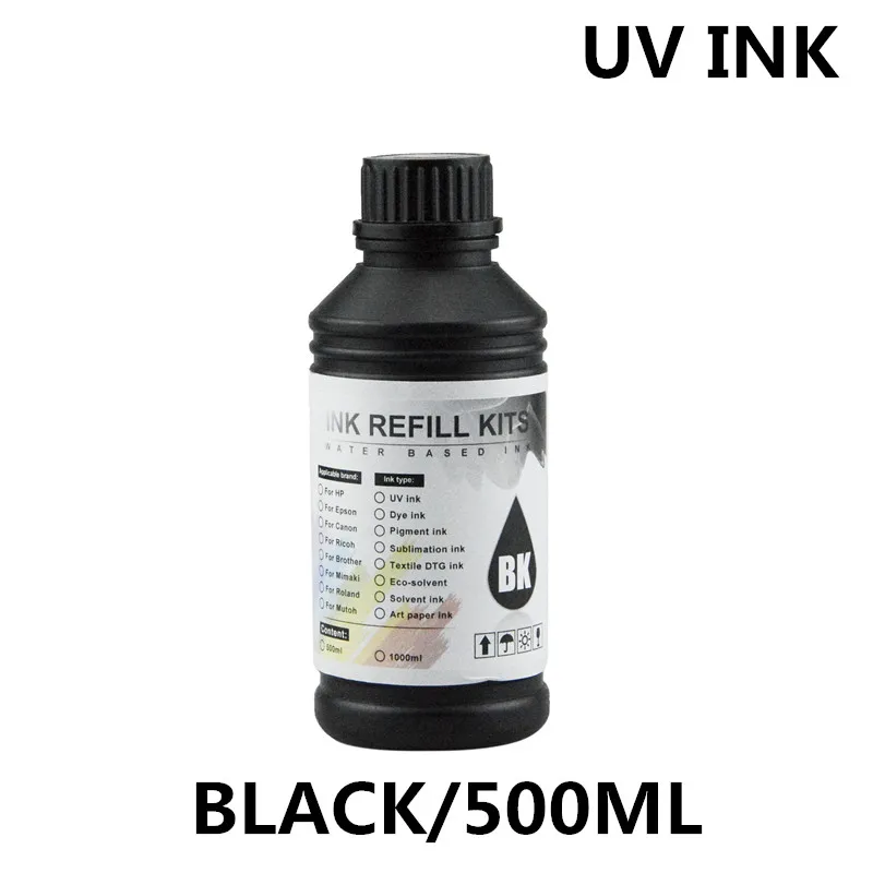 500ML UV Hard LED Ink For Epson L800 L805 L1800 R290 R330 1390 1400 1410 1500W DX5 DX7 Flatbed Printer printer uv ink