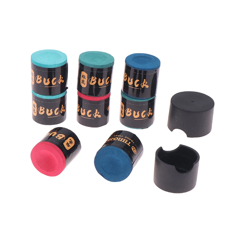2Pcs Cylindrical Billiard Chalks Pool Cue Stick Chalks Rubbing Powder Snooker Table Billiards Supplies Antiskid Device Pool Tool