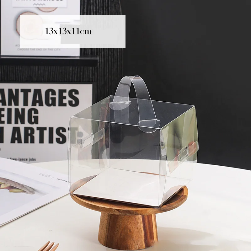 50pcs Transparent Cake Boxes with Handles, Plastic Cupcake and Chocolate Gift Boxes, Mi... - SKU TCBH1052 - UGI Packaging