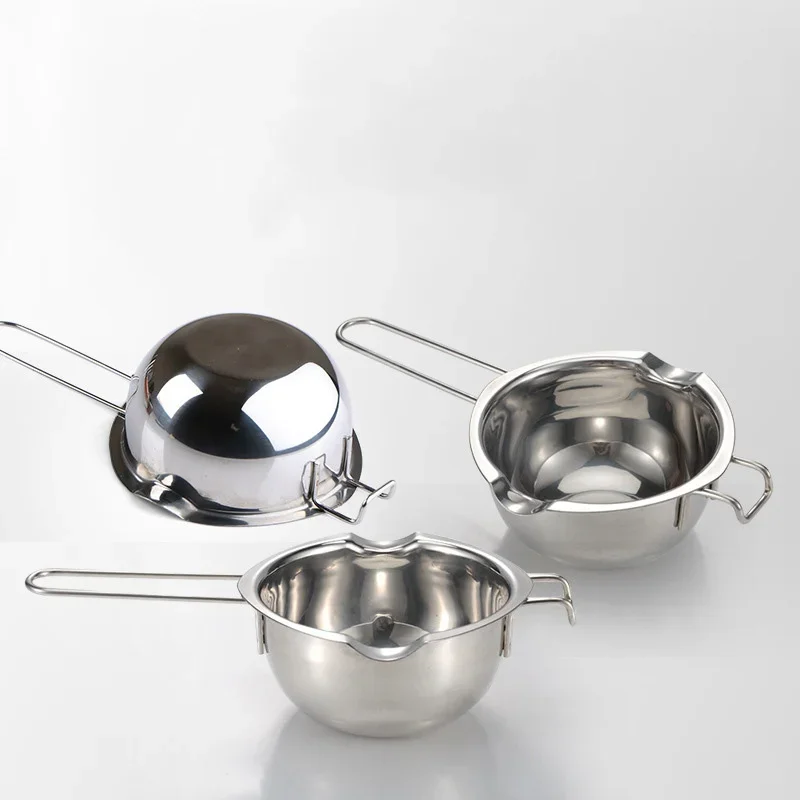 304 Stainless Steel Butter Cheese Chocolate Melting Pan Long Handle Wax Melting Pot Scented Candle Handmade Soap Making Bakeware chocolate warmer