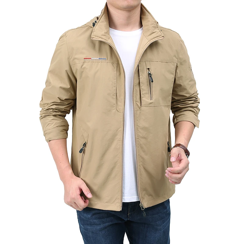 2024 Autumn Men's Windbreaker Jackets Waterproof Windshield Jacket Men Military Hooded Water Proof Wind Breaker Casual Coat Male 4