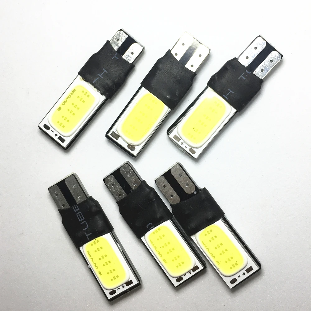 

6 шт., белые автомобильные светодиодсветодиодный лампы T10 W5W 194 168 COB