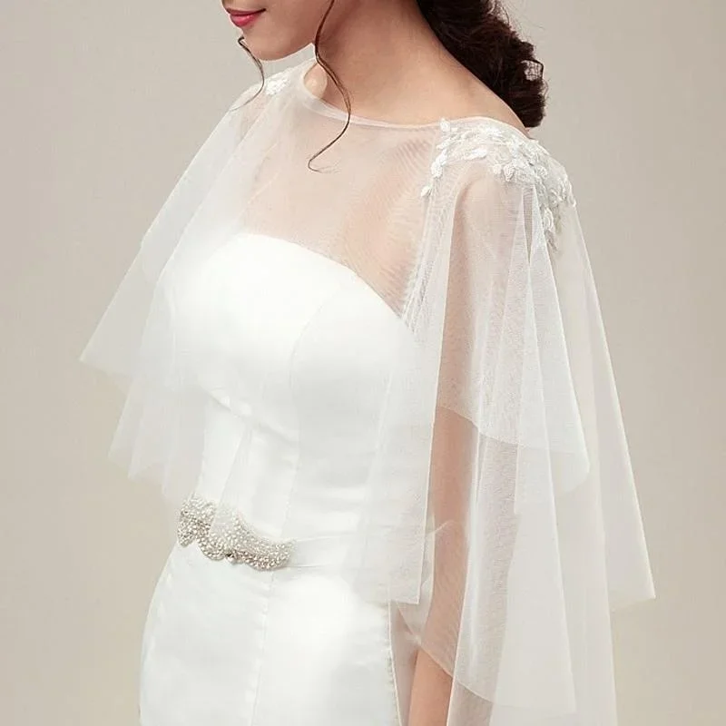 white/ivory tulle Wedding Shrug Wrap Bridal Bolero Shawl Jacket shrug dress shawl wedding cape black short shawl