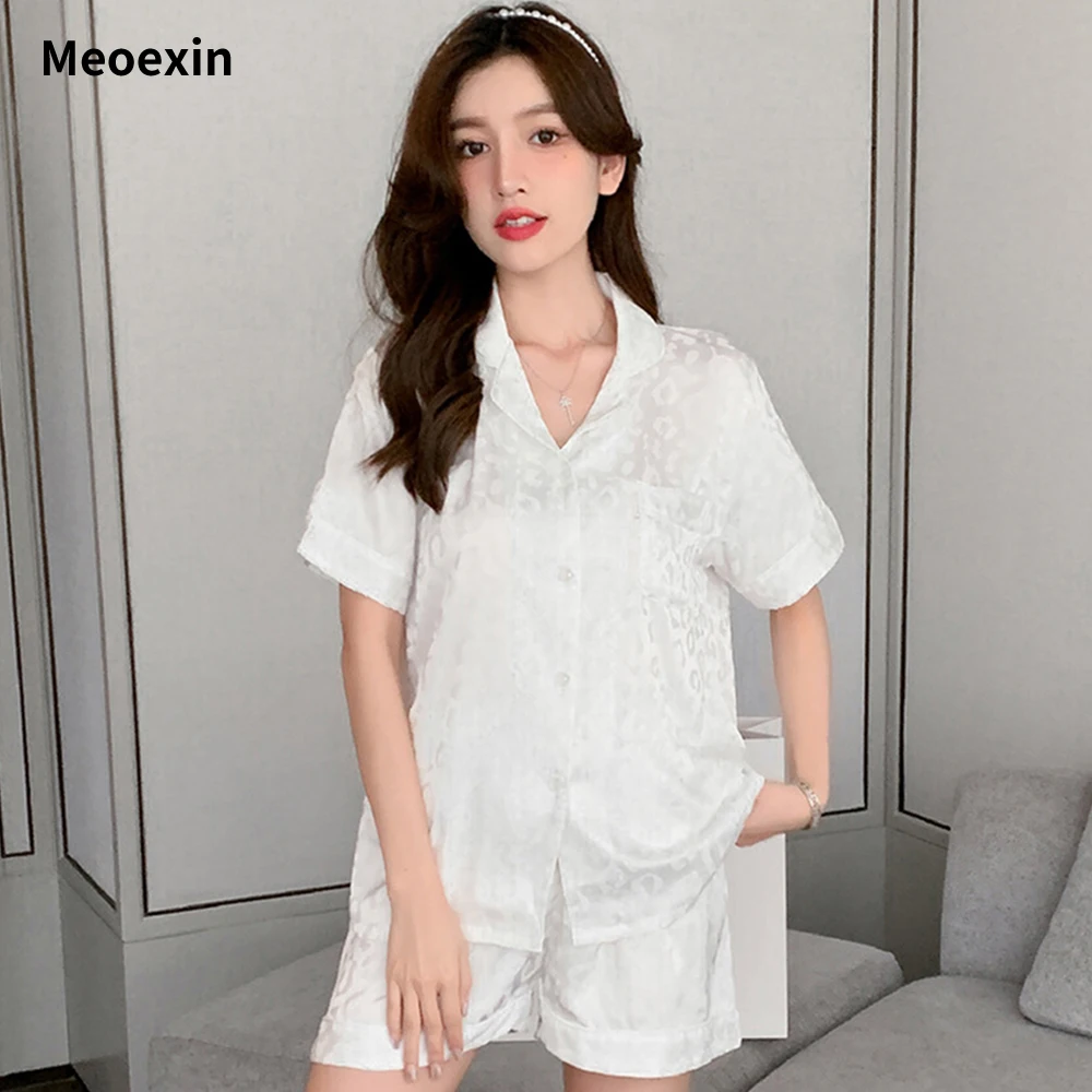 

Летние женские атласные шелковые шорты с коротким рукавом удобны для прогулок, встреч и домашней одежды, женские комплекты из 2 предметов