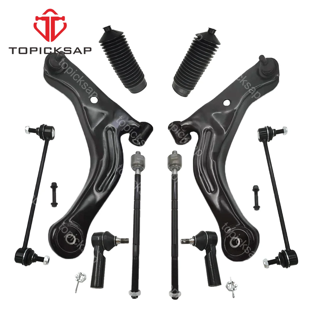 Topicksap 10pcs Front Lower Control Arm Ball Joint Tie Rod Kit For Ford