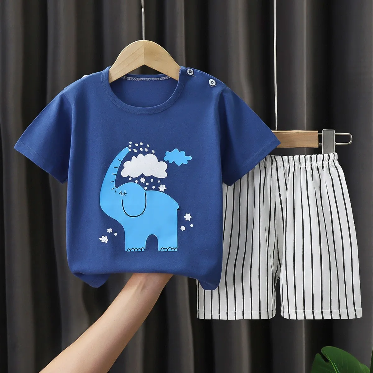 Kids Clothing Set Kids Cool Boy Summer Clothes Thin Suit Baby Fashion Short Sleeve T Shirts Children Round Collars Set Cotton