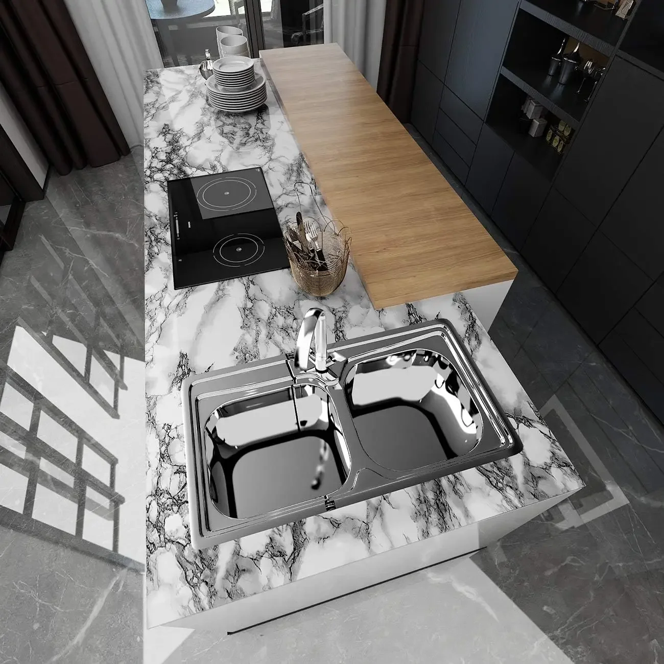Marble Vinyl Self Adhesive Wallpaper for Bathroom Kitchen Cupboard Table Wall Contact Paper PVC Waterproof Wall Stickers wall stickers