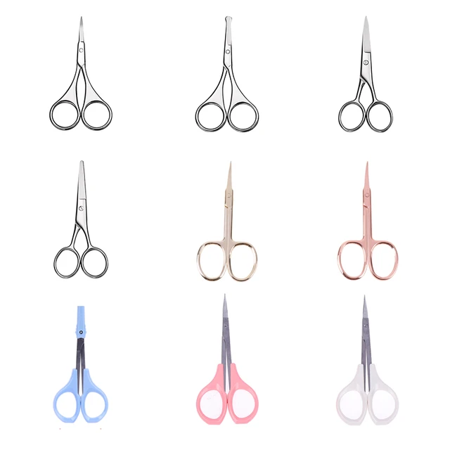Stainless Steel Small Scissors Nose Hair Eyebrow Solingen Beauty Eyelids  Eyelashes and Beard Cuticle Scissors MakeupTools