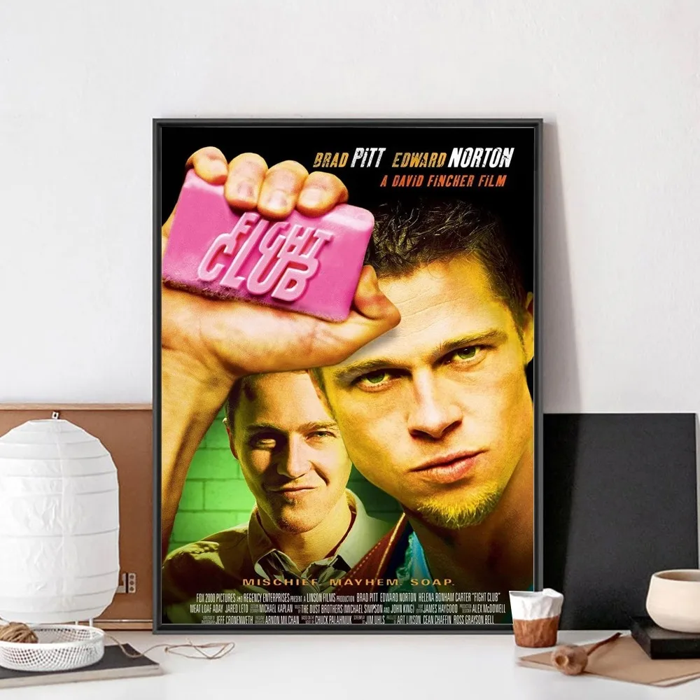 Fight Club Poster No Framed Poster Kraft Club Bar Paper Vintage Wall Art Painting Bedroom Study Stickers vintage posters poster prints movie poster
