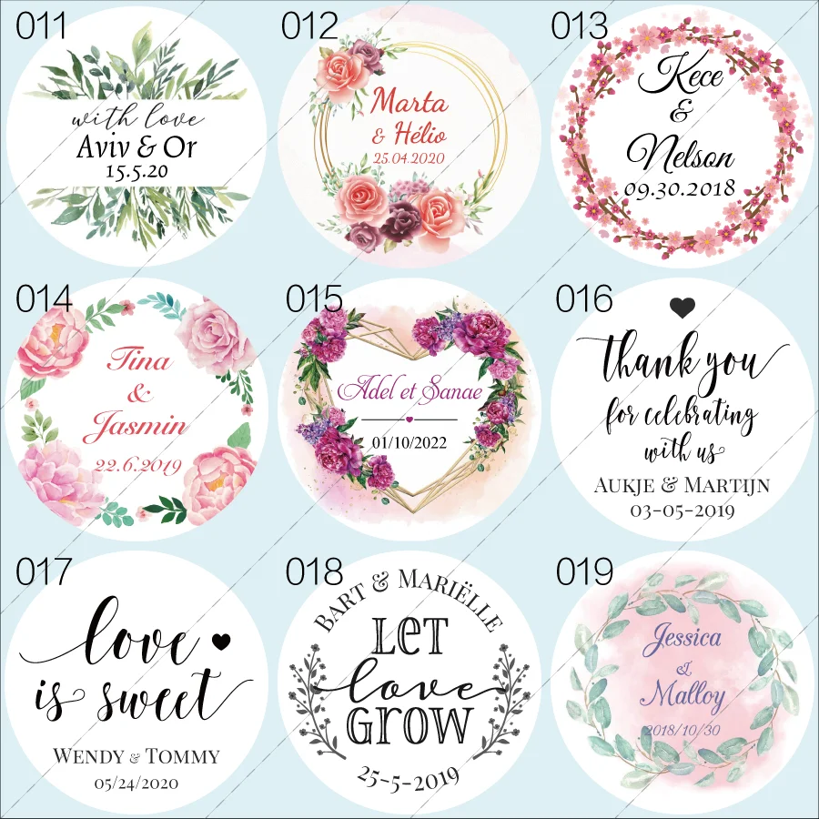 Custom Wedding Stickers, Invitations Seals, Favors Labels, Birthday,  Personalised, Thank You, Hennaday, Baby Shower, Baptism