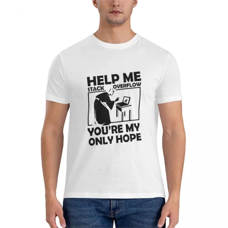 

Help me stack overflow, you're my only hope Essential T-Shirt plain t shirts men sports fan t-shirts Tee shirt