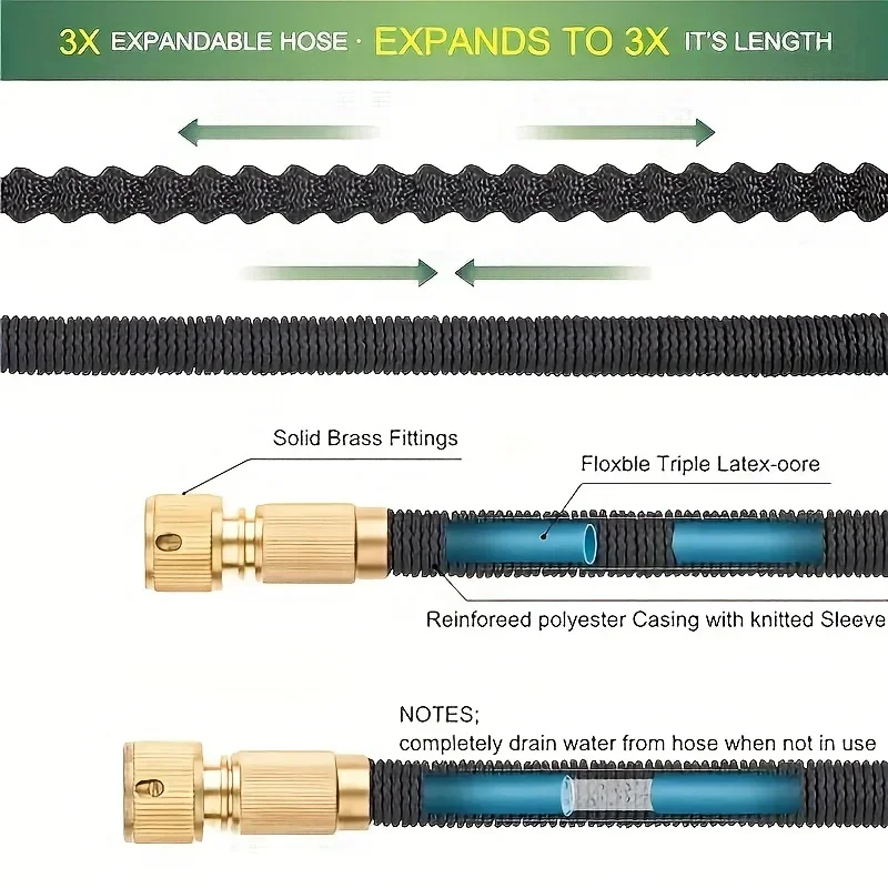 Expandable Magic Hose High Pressure Car Wash Hose Spray Gun Set Outdoor Watering Irrigation Tool Garden