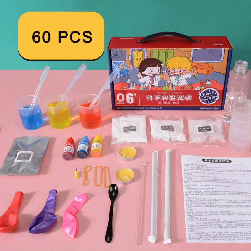  60 Science Experiment Kits with Lab Coat Scientist