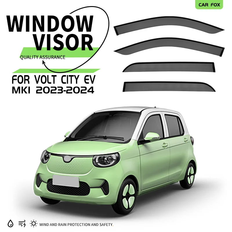 

For Volt City EV 2023+ Plastic Window Visor Vent Shades Sun Rain Deflector Guard For Volt City EV 2023+