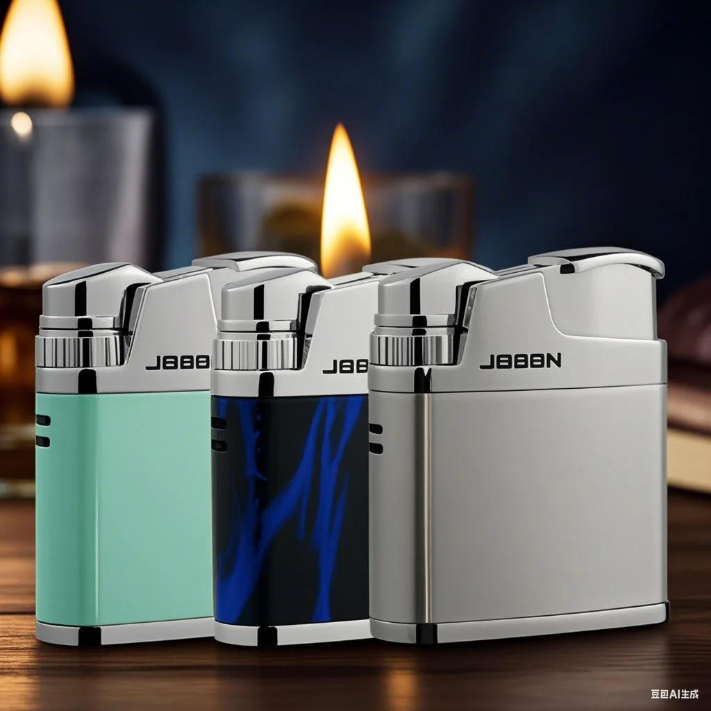 JOBON Red Flame Inflatable Lighter Push to Light Zinc Alloy Material Adjustable Flame Size Exquisite Shape