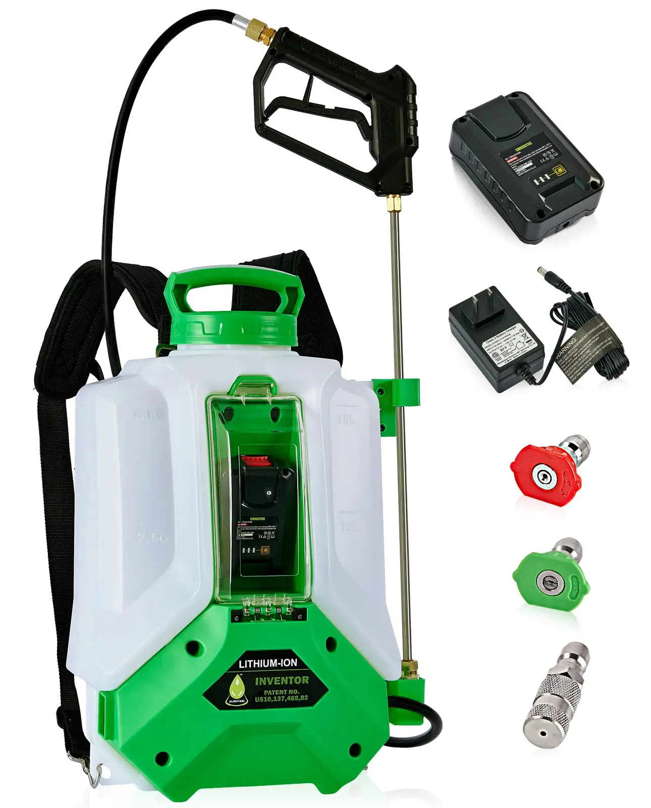 

Backpack Sprayer 4 Gallon, 2.6Ah- Lithium Battery Powered for Weeding, Spraying, Cleaning