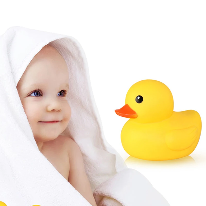 Baby Bath Toys Cute Duck Baby Gift Bathroom Rubber Large Yellow Duck Bathing Playing Water Kawaii Squeeze Float Ducks 2