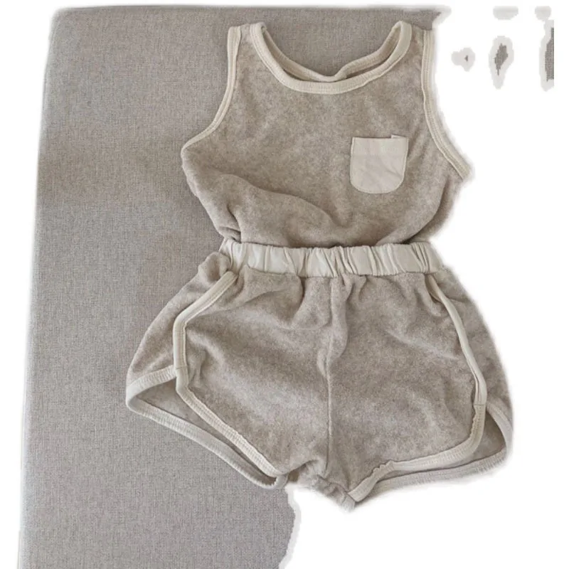 sun baby clothing set 2022 New Baby Sleeveless Clothes Set Summer Infant Vest + Shorts 2pcs Suit Cute Boys Girls Solid T Shirt Set Cotton Kids Outfits newborn baby clothing gift set