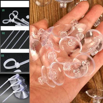 Accessori per acquari Ventose per acquario Clip per nastro Ganci di aspirazione Fascette regolabili per piante Rilegatura di muschio Nido di gamberetti
