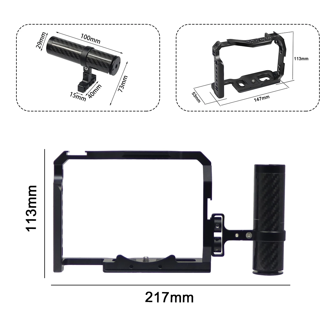 A7M4 A7R4 Camera Full Cage Rig Handle Grip Arca-style Cold Shoe Mount ARRI Locat